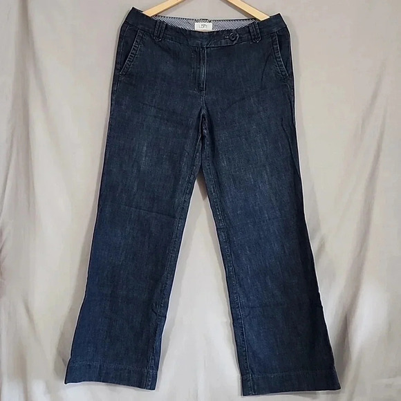 Women's Ann Taylor LOFT Marisa Wide Leg   Trousers, Blue, Size 6, Pre-Owned - Picture 1 of 6